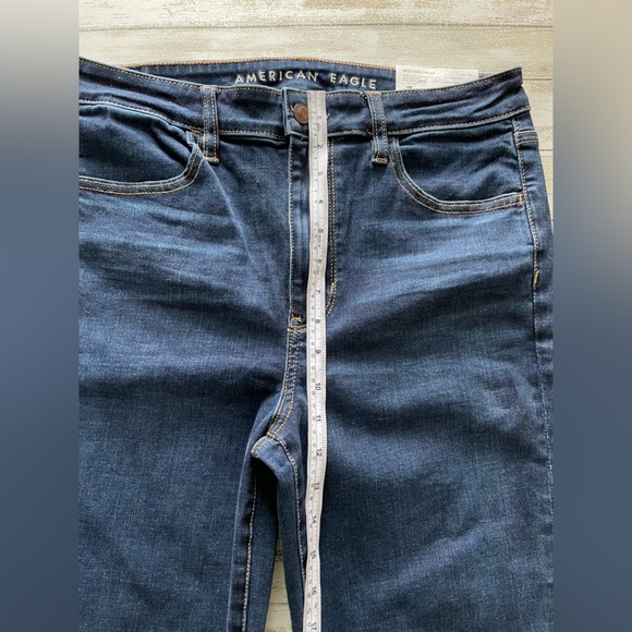 SOLD AE Next Level Super High-Waisted Dark Blue Jegging size 12 X-long - Picture 14 of 15
